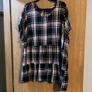 Black and red plaid babydoll top from Torrid size 5